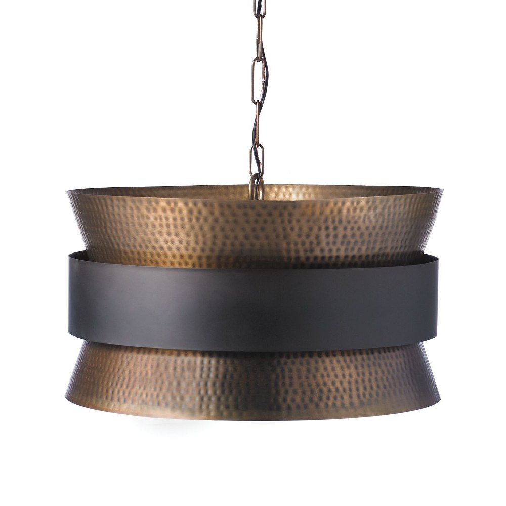 Capital Lighting-330446PZ-19.75 Inch 4 Light Pendant Patinaed Brass/Dark Zinc  Patinaed Brass/Black Finish