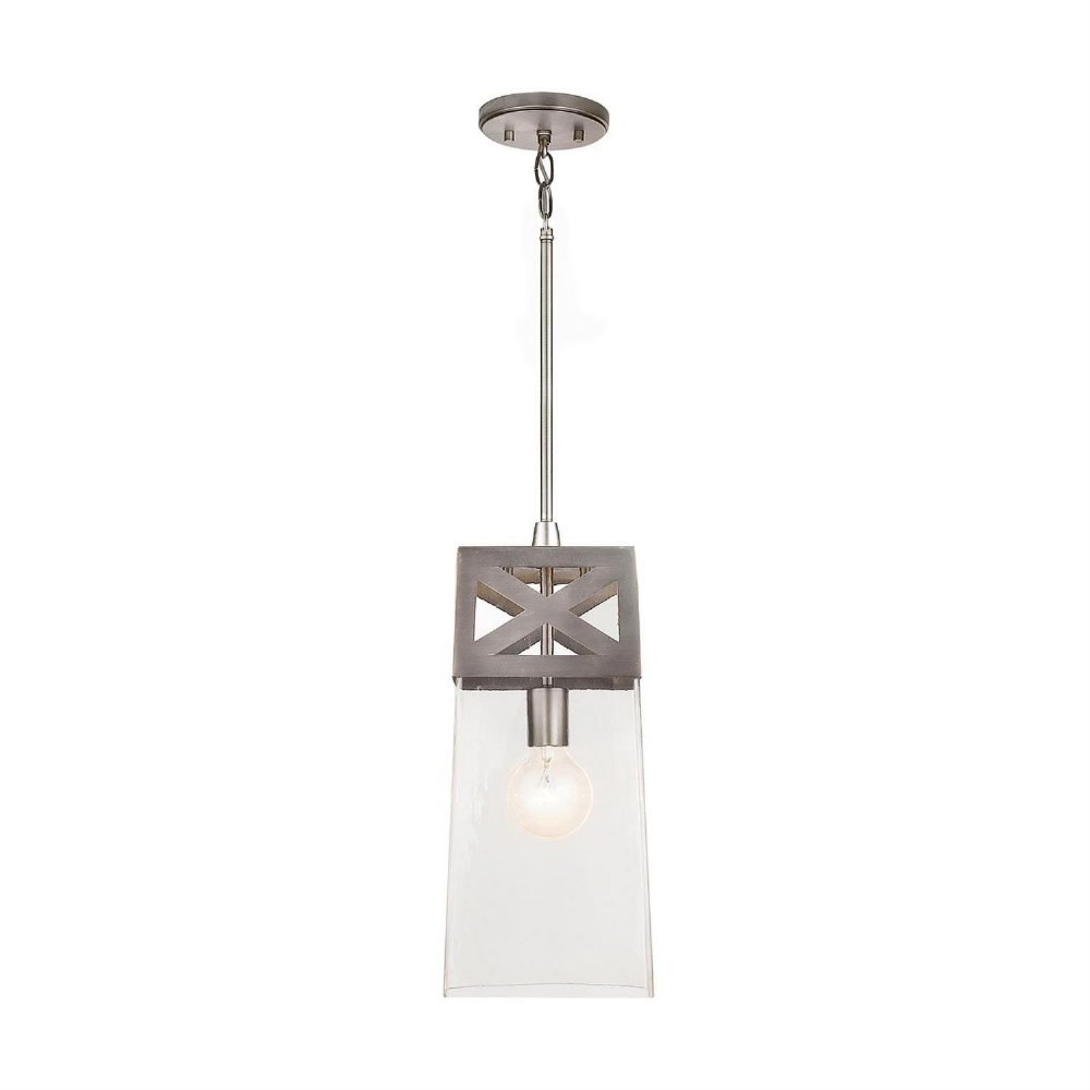 Capital Lighting-332511BN-68.25 Inch 1 Light Pendant - in Urban/Industrial style - 7.5 high by 68.25 wide   Brushed Nickel Finish with Clear Glass