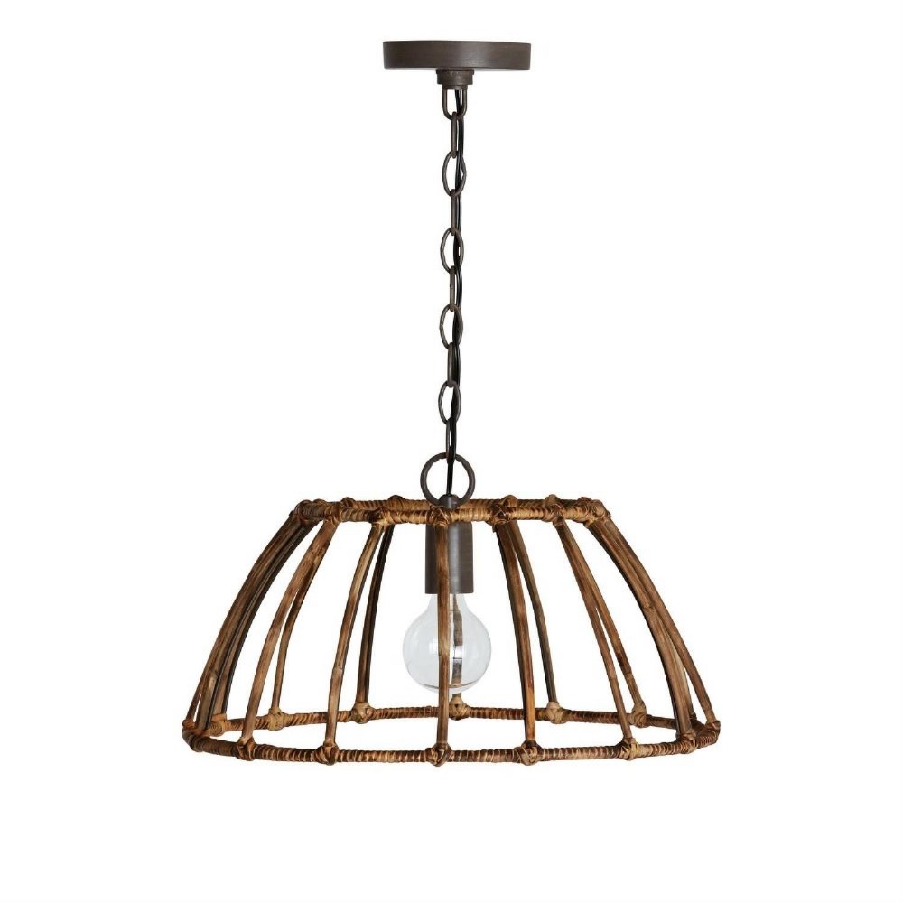 Capital Lighting-335711BY-Sanibel - 1 Light Pendant - in Urban/Industrial/Artisan/Global/Coastal/Bohemian/Mixed Materials style - 19 high by 10.5 wide   Blazed Rattan/Nordic Grey Finish