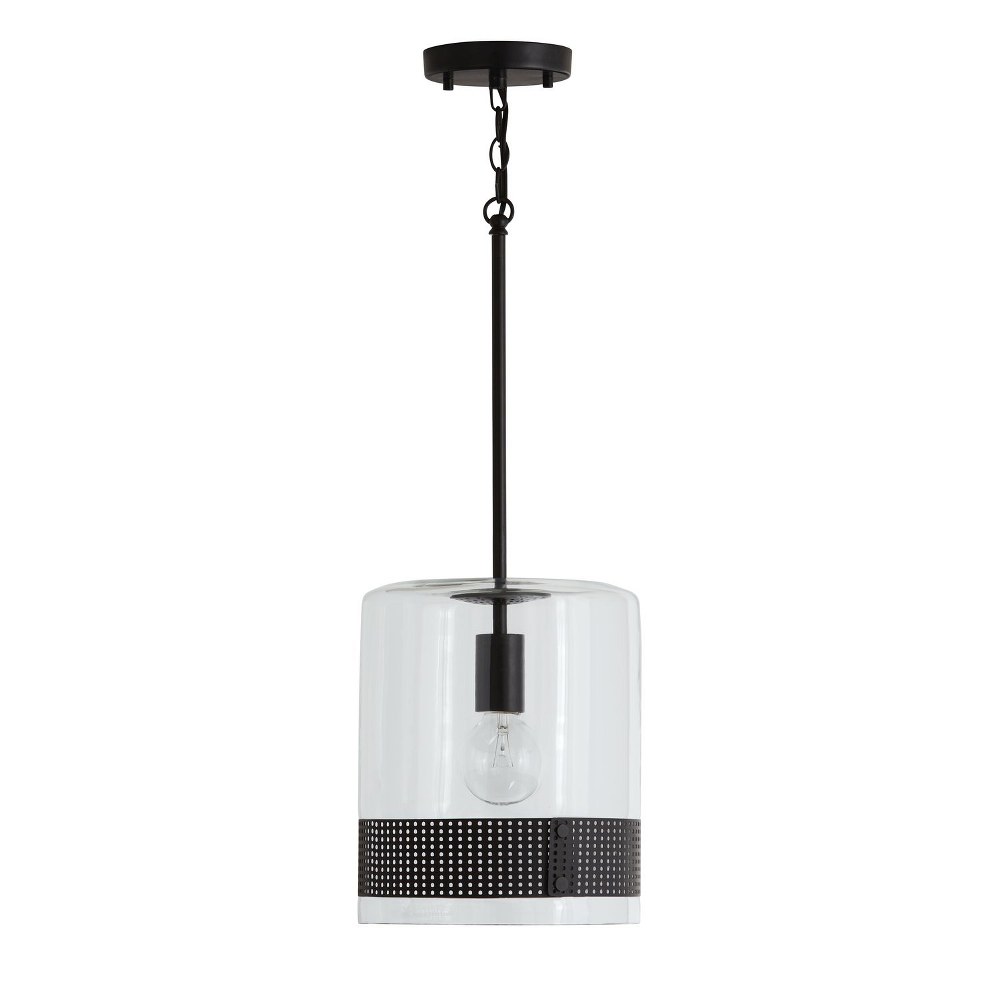 Capital Lighting-335911MB-12 Inch 1 Light Pendant - in Transitional/Industrial style - 10 high by 12 wide   Matte Black Finish with Clear Glass