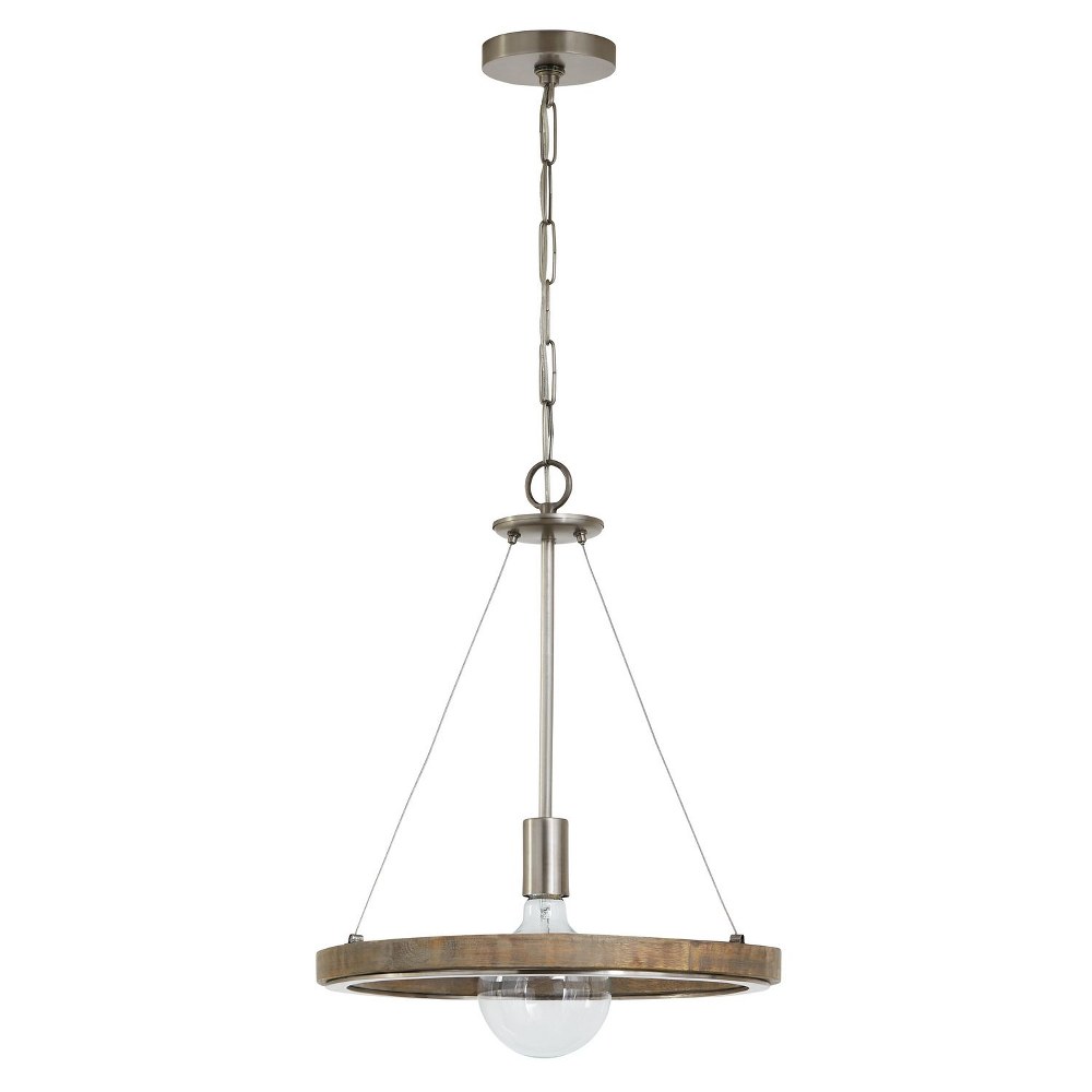 Capital Lighting-336212GN-19 Inch 1 Light Pendant - in Modern/Mixed Materials/Minimalistic/Industrial style - 17 high by 19 wide   Grey Wash/Antique Nickel Finish
