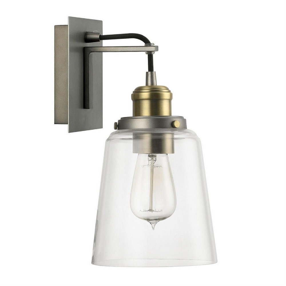 Capital Lighting-3711GA-135-One Light Wall Sconce   Graphite/Aged Brass Finish with Clear Glass