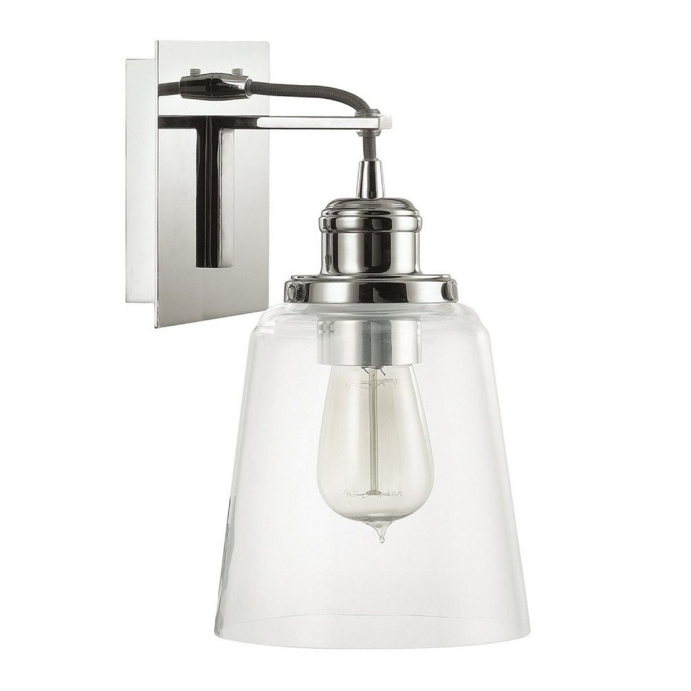 Capital Lighting-3711PN-135-1 Light Wall Sconce - in Industrial style - 6 high by 11.75 wide   Polished Nickel Finish with Clear Glass