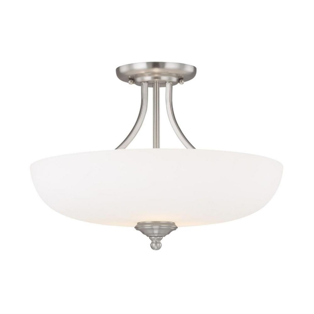 Capital Lighting-3947MN-SW-Chapman 3 Light Semi-Flush Mount - in style - 17.5 high by 12 wide   Chapman 3 Light Semi-Flush Mount - in style - 17.5 high by 12 wide