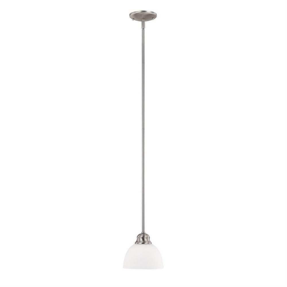 Capital Lighting-4031BN-212-Stanton - 1 Light Pendant - in Transitional style - 7 high by 44.5 wide Brushed Nickel  Burnished Bronze Finish with Soft White Glass