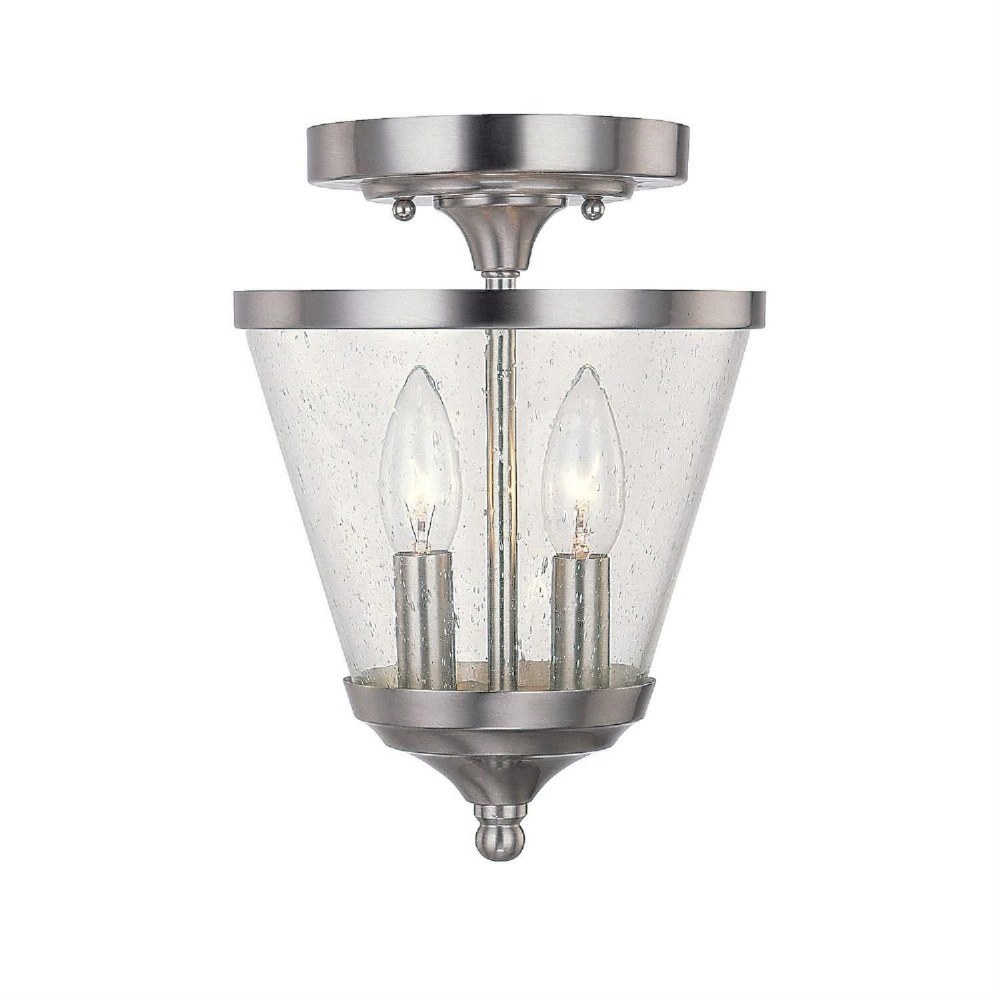 Capital Lighting-4032BN-236-Stanton - 2 Light Foyer - in Transitional style - 7.75 high by 11.75 wide Brushed Nickel  Burnished Bronze Finish with Seeded Glass