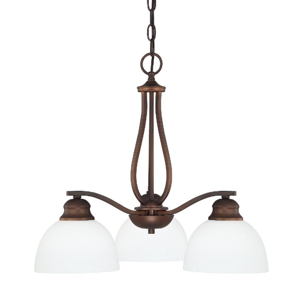 Capital Lighting-4034BB-212-Stanton - Chandelier 3 Light Burnished Bronze Steel - in Traditional style - 21 high by 18 wide Burnished Bronze  Burnished Bronze Finish with Soft White Glass