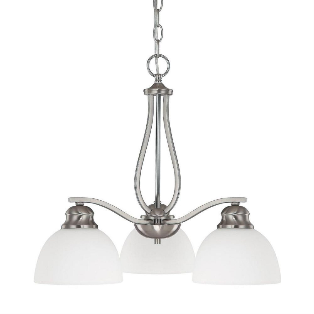 Capital Lighting-4034BN-212-Stanton - Chandelier 3 Light Burnished Bronze Steel - in Traditional style - 21 high by 18 wide Brushed Nickel  Burnished Bronze Finish with Soft White Glass