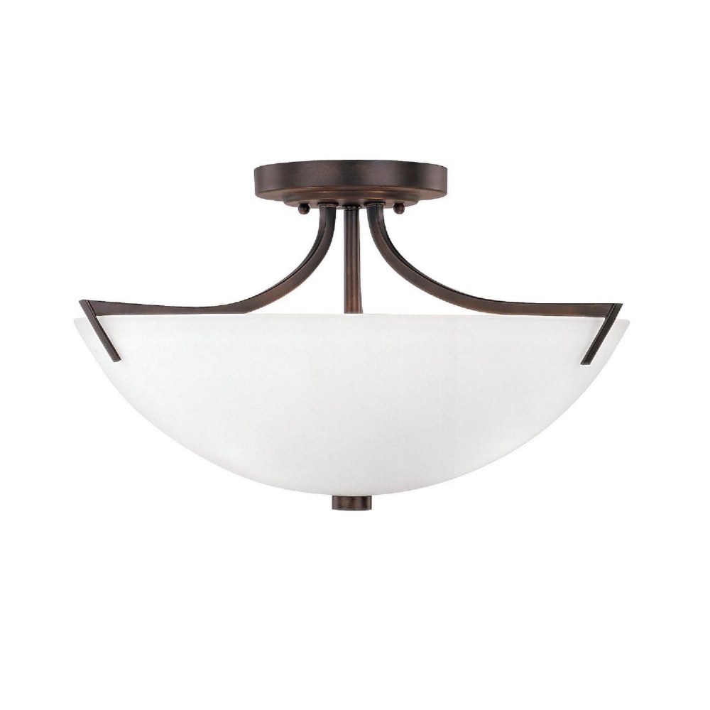 Capital Lighting-4037BB-SW-Stanton - 3 Light Semi-Flush Mount - in style - 17 high by 10 wide   Burnished Bronze Finish with Soft White Glass