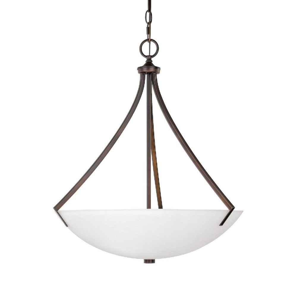 Capital Lighting-4038BB-SW-Stanton - Pendant 3 Light - in style - 20.5 high by 23 wide   Burnished Bronze Finish with Soft White Glass