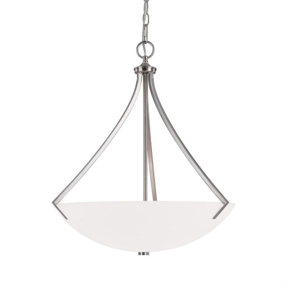 Capital Lighting-4038BN-Stanton - Pendant 3 Light - in style - 20.5 high by 23 wide Brushed Nickel  Burnished Bronze Finish with Soft White Glass