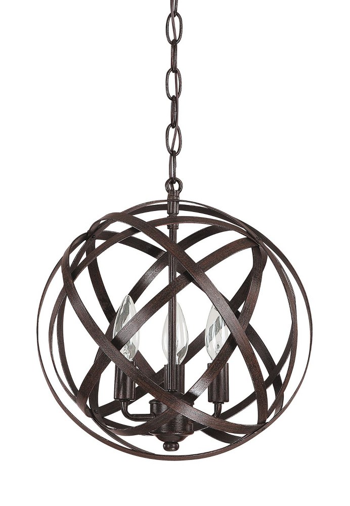 Capital Lighting-4233RS-Axis - 3 Light Pendant - in Transitional style - 0 high by 0 wide Russet  Aged Brass/Black Finish