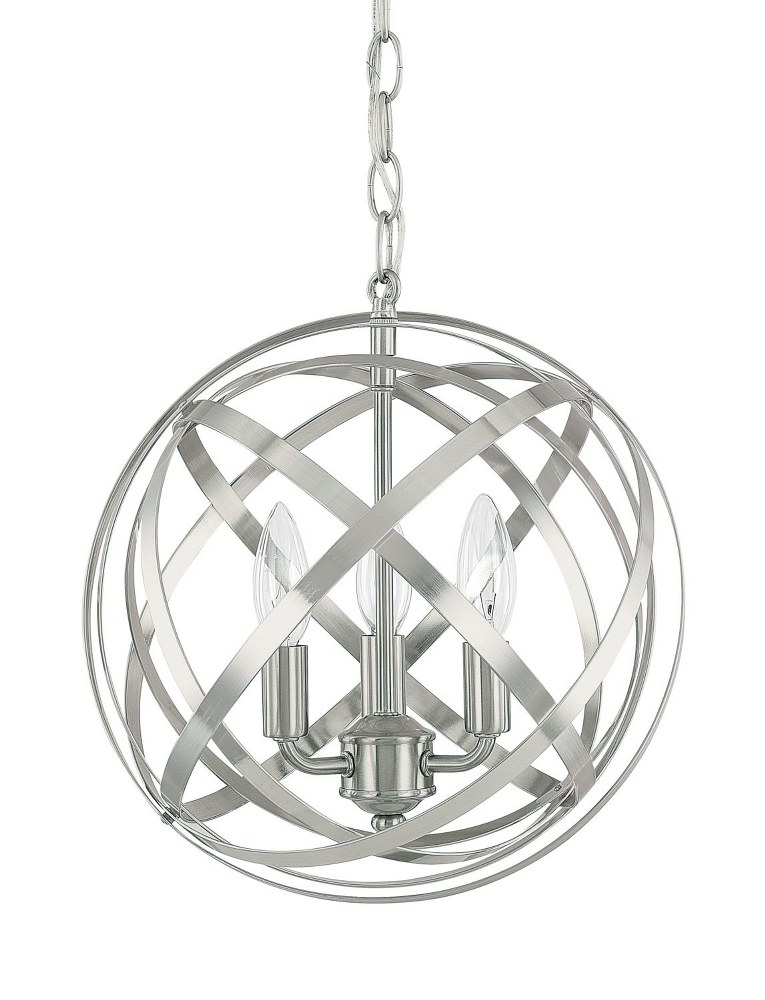 Capital Lighting-4233BN-Axis - 3 Light Pendant - in Transitional style - 0 high by 0 wide Brushed Nickel  Aged Brass/Black Finish