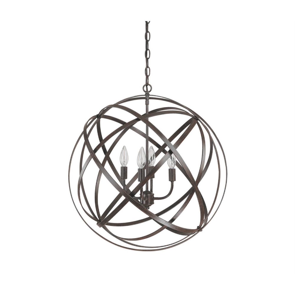 Capital Lighting-4234RS-Axis - 4 Light Pendant - in Transitional style - 0 high by 0 wide Russet  Aged Brass/Black Finish