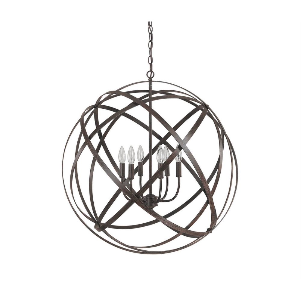 Capital Lighting-4236RS-Axis - 6 Light Pendant - in Transitional style - 0 high by 0 wide Russet  Aged Brass/Black Finish