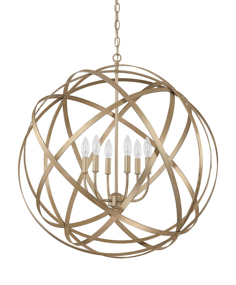 Capital Lighting-4236WG-Axis - 6 Light Pendant - in Transitional style - 0 high by 0 wide Winter Gold  Aged Brass/Black Finish