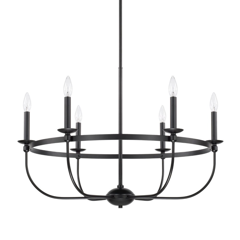 Capital Lighting-425161MB-Rylann Chandelier 6 Light Matte Black   Matte Black Finish