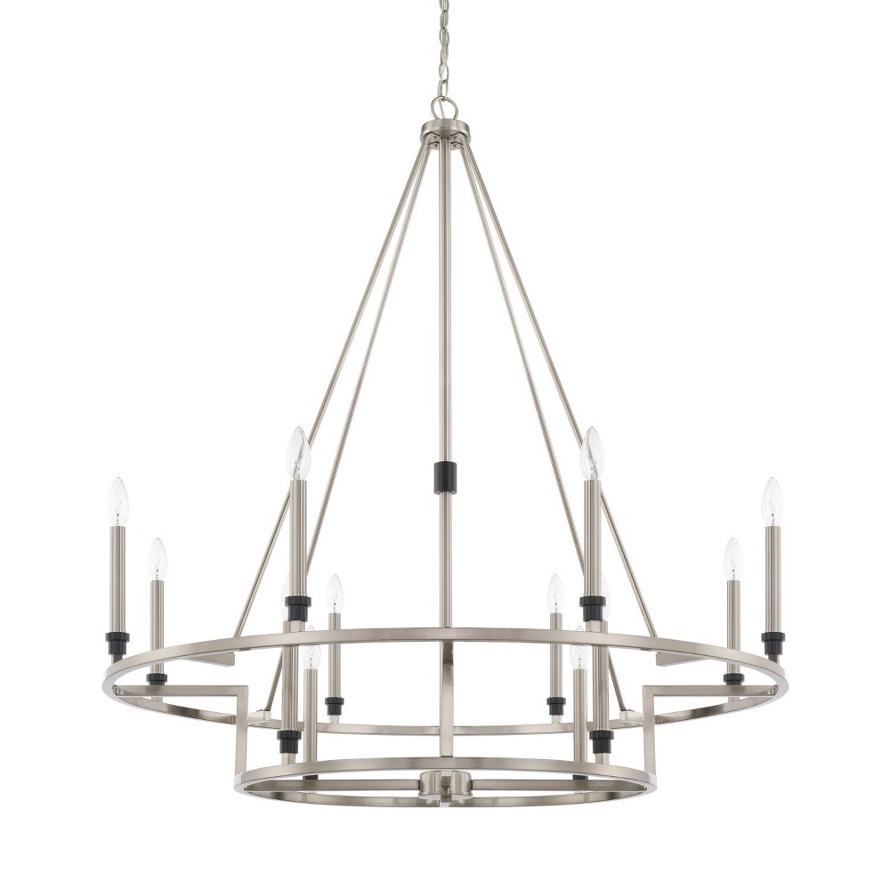 Capital Lighting-425201BT-Tux - 2-Tier Chandelier 12 Light Black Tie - in Transitional style - 40 high by 44.5 wide   Black Tie Finish