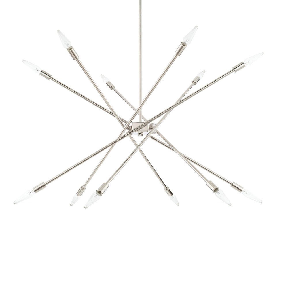 Capital Lighting-425601PN-Chandelier 12 Light Nordic Grey - in Transitional style - 33 high by 62.5 wide Polished Nickel  Polished Nickel Finish