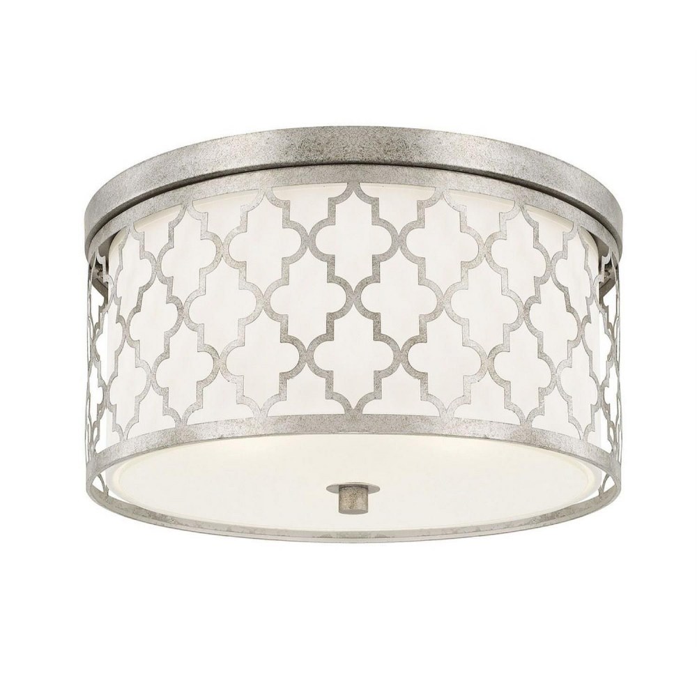 Capital Lighting-4549AS-Ellis - 3 Light Flush Mount - in Transitional style - 16 high by 8.5 wide   Antique Silver Finish with Frosted Glass