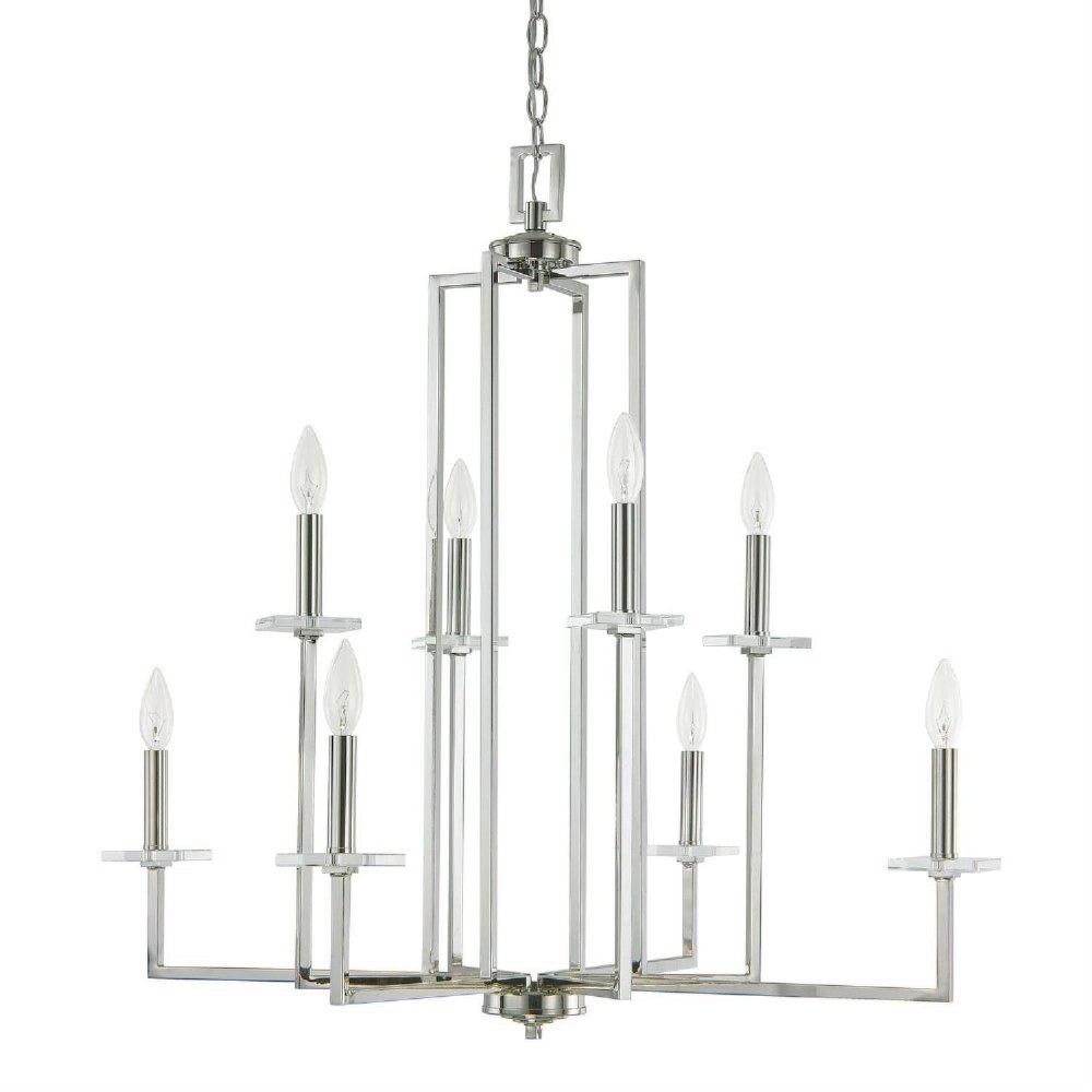 Capital Lighting-4818PN-Morgan - Chandelier 8 Light Polished Nickel - in Transitional style - 33 high by 31.5 wide   Morgan - Chandelier 8 Light Polished Nickel - in Transitional style - 33 high by 31