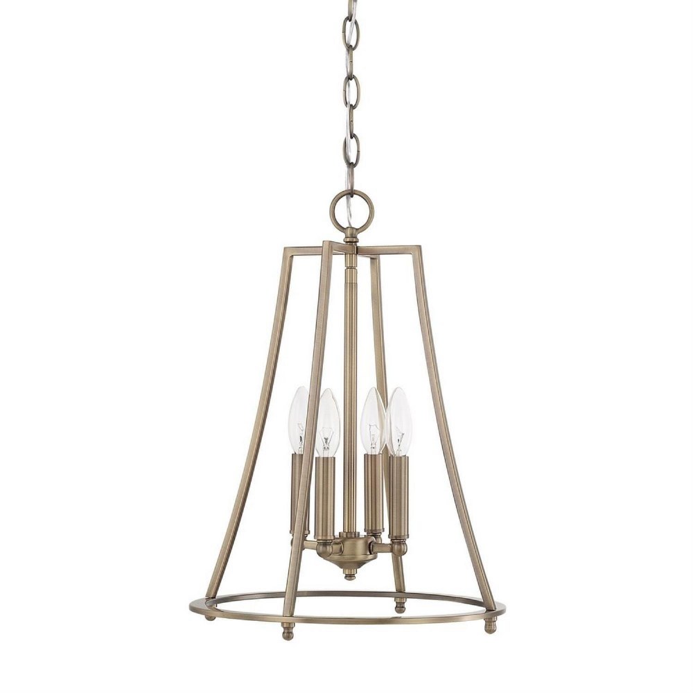 Capital Lighting-519341AD-Dawson - -19 Inch 4 Light Foyer - in Transitional style - 14 high by 19 wide   Aged Brass Finish