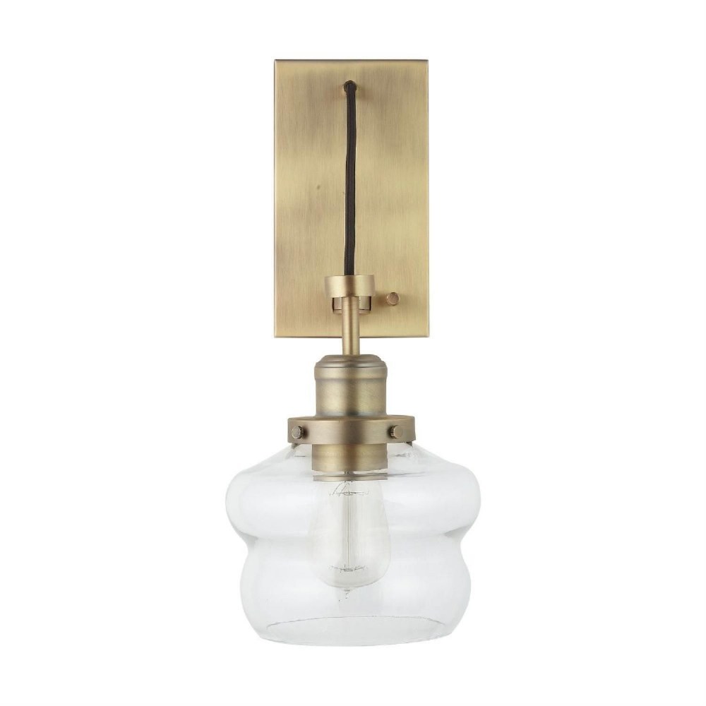 Capital Lighting-634813AD-481-22 Inch 1 Light Wall Sconce - in Modern style - 7 high by 22 wide Aged Brass  Aged Brass Finish with Clear Glass