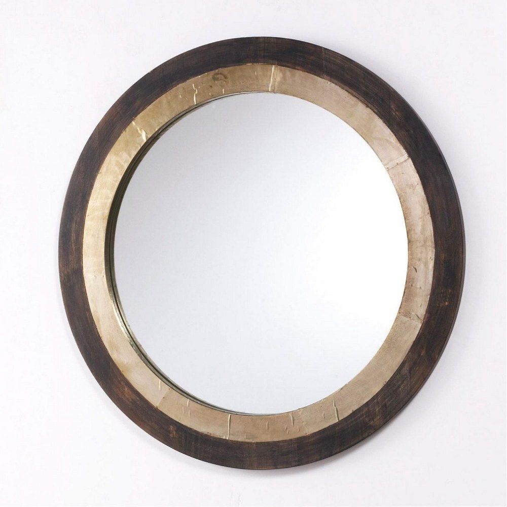 Capital Lighting-723201MM-31 Inch Round Decorative Wooden Mirror - in Industrial style - 31 high by 31 wide   Distressed Wood/Aluminum Finish