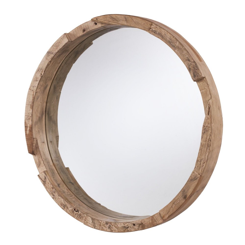 Capital Lighting-723501MM-36 Inch Round Wood Mirror - in Industrial style - 36 high by 36 wide   Natural Wood Finish