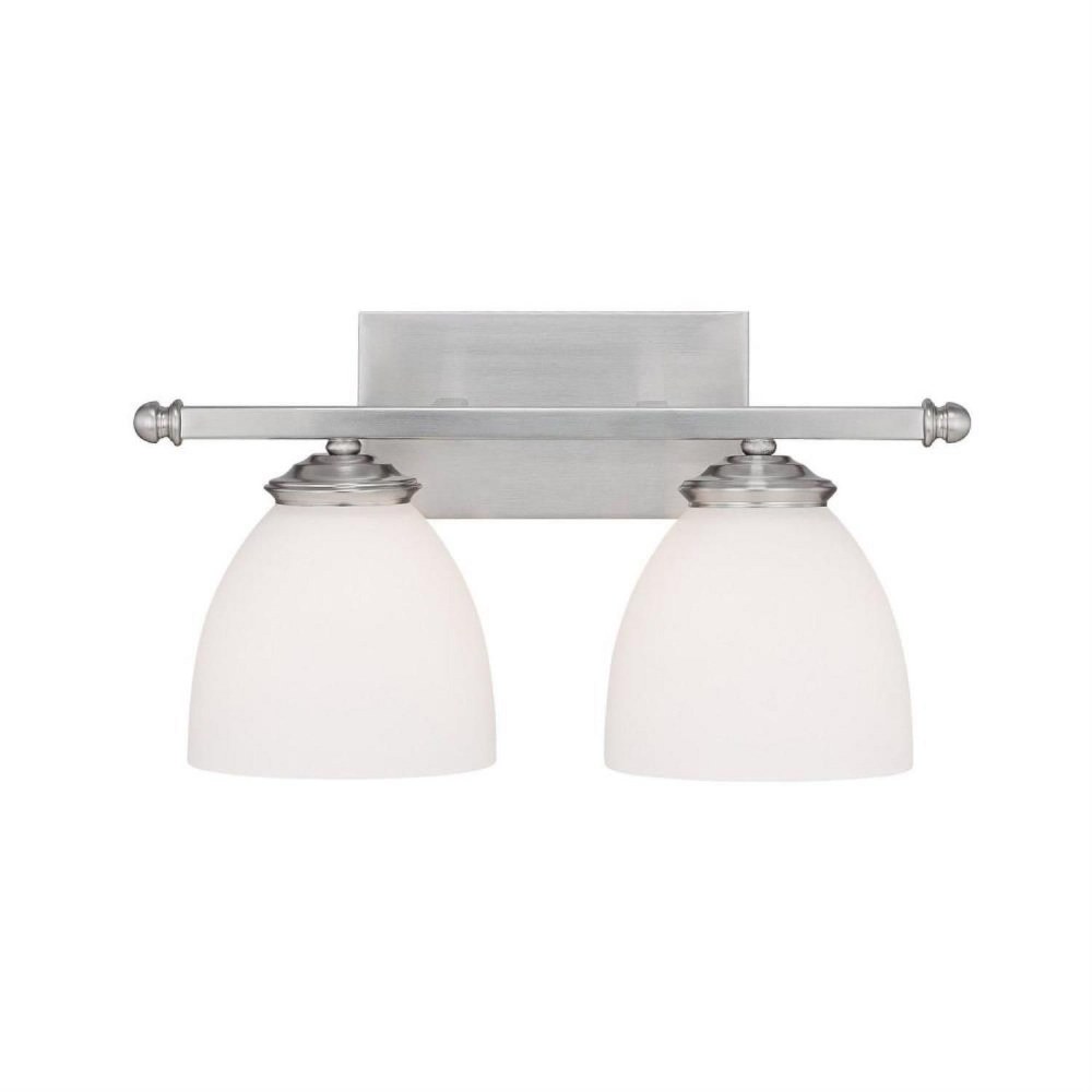 Capital Lighting-8402MN-202-2 Light Light Vanity Approved for Damp Locations - in style - 16 high by 9 wide Matte Nickel  Matte Nickel Finish with Soft White Glass