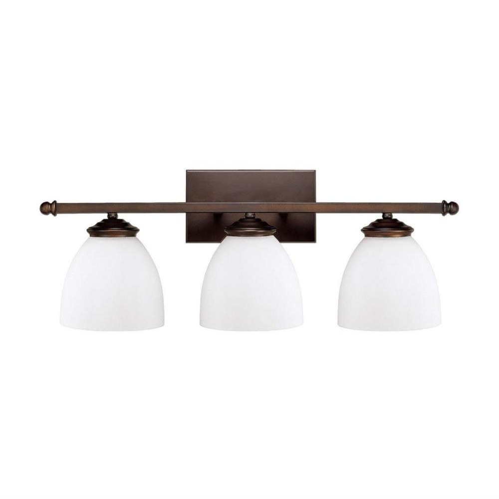 Capital Lighting-8403BB-202-3 Light Light Vanity Approved for Damp Locations - in style - 24 high by 9 wide Burnished Bronze  Matte Nickel Finish with Soft White Glass