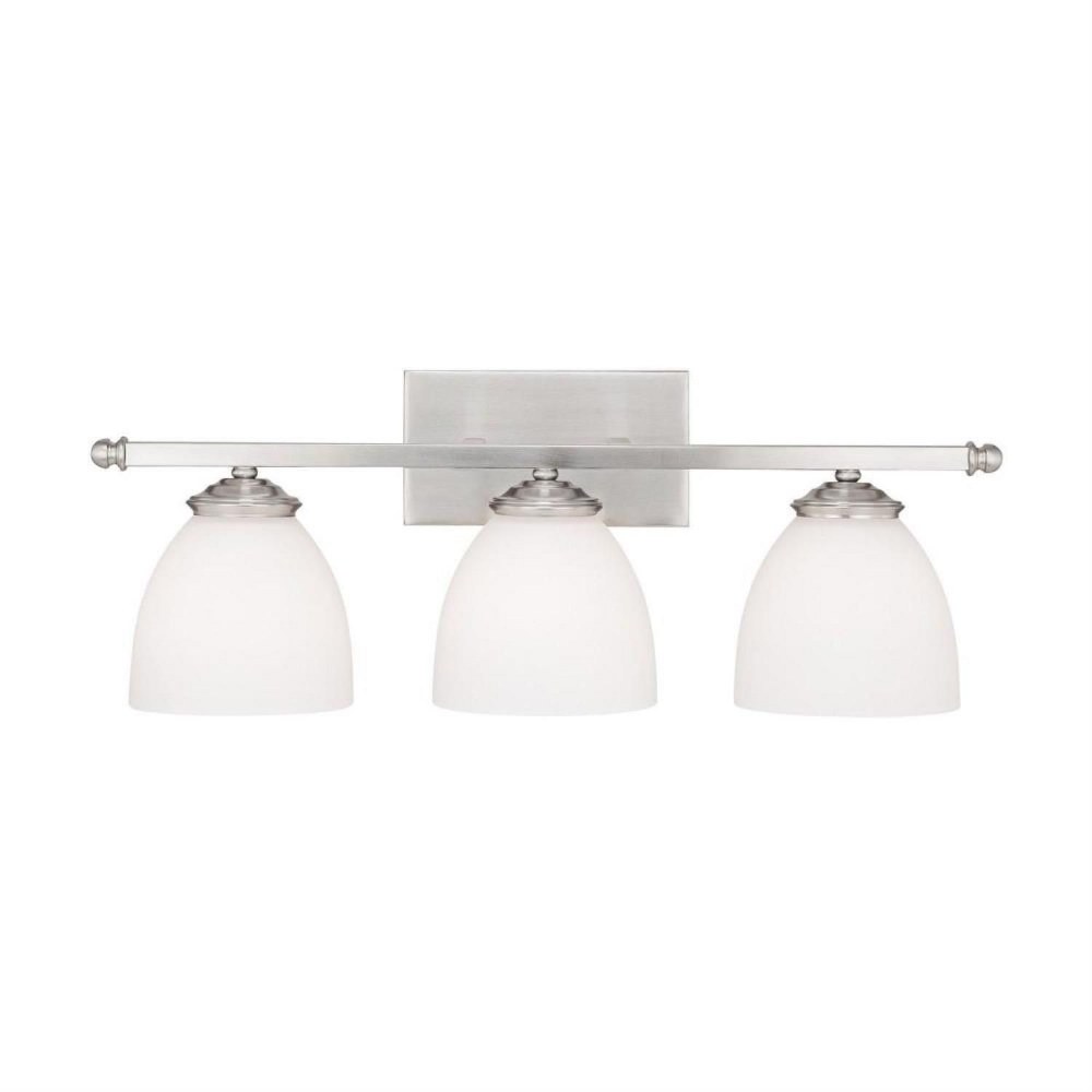 Capital Lighting-8403MN-202-3 Light Light Vanity Approved for Damp Locations - in style - 24 high by 9 wide Matte Nickel  Matte Nickel Finish with Soft White Glass