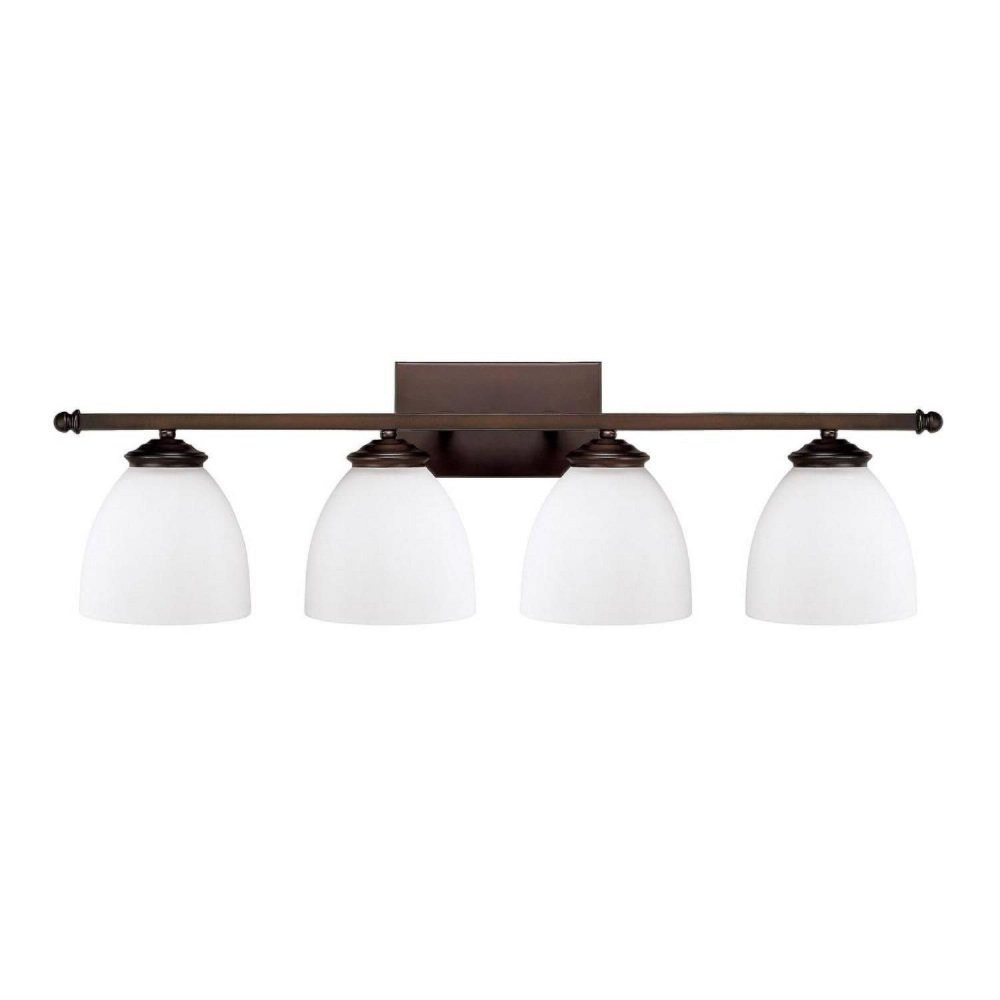 Capital Lighting-8404BB-202-4 Light Light Vanity Approved for Damp Locations - in style - 32 high by 9 wide Burnished Bronze  Matte Nickel Finish with Soft White Glass