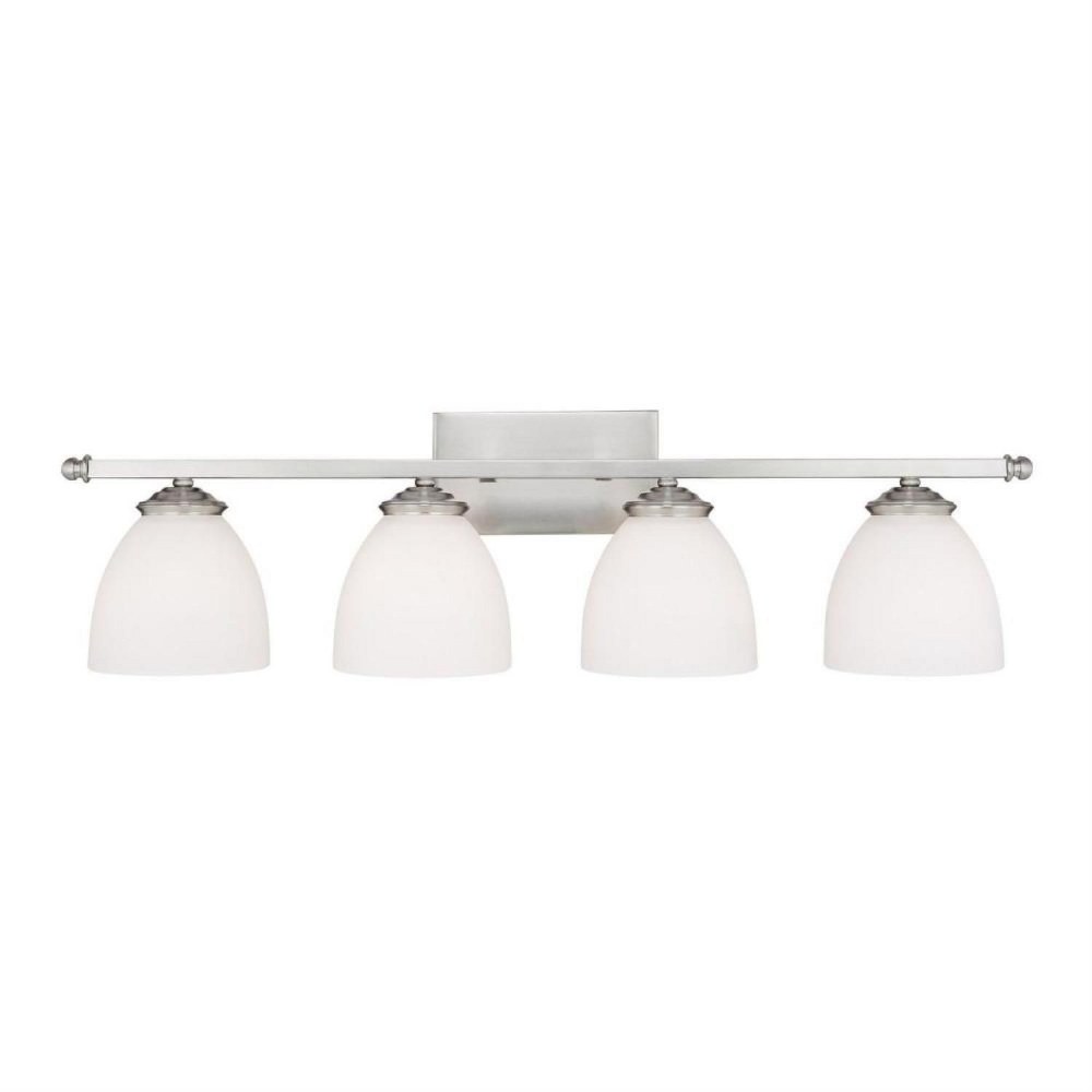 Capital Lighting-8404MN-202-4 Light Light Vanity Approved for Damp Locations - in style - 32 high by 9 wide Matte Nickel  Matte Nickel Finish with Soft White Glass