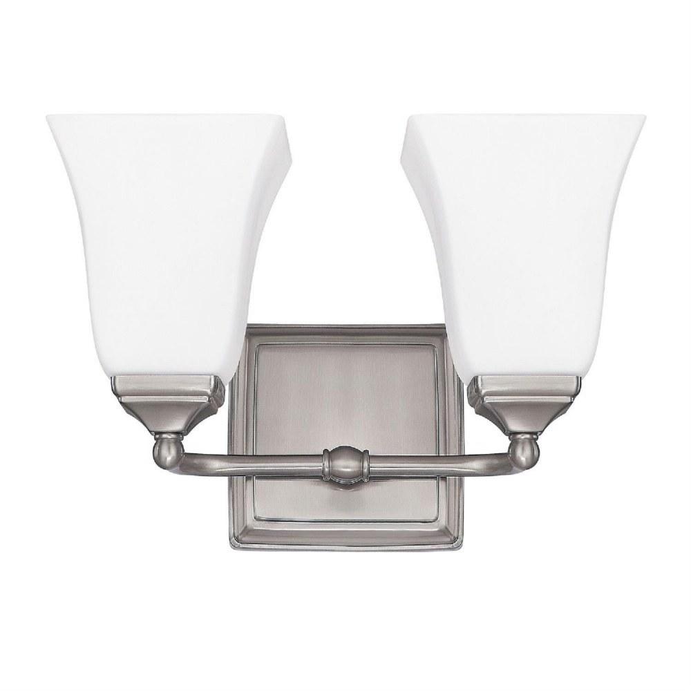 Capital Lighting-8452BN-119-2 Light Transitional Bath Vanity Approved for Damp Locations - in Transitional style - 13 high by 8.5 wide Brushed Nickel  Brushed Nickel Finish with Soft White Glass