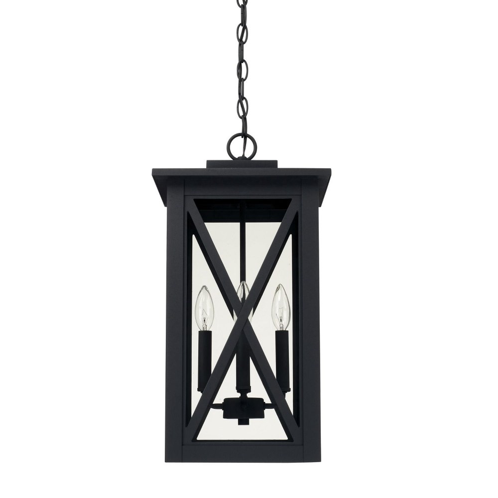 Capital Lighting-926642BK-Avondale - 4 Light Outdoor Hanging Lantern - in Transitional style - 11 high by 21.25 wide Rain or Shine made for Coastal Environments Black  Oiled Bronze Finish with Clear G