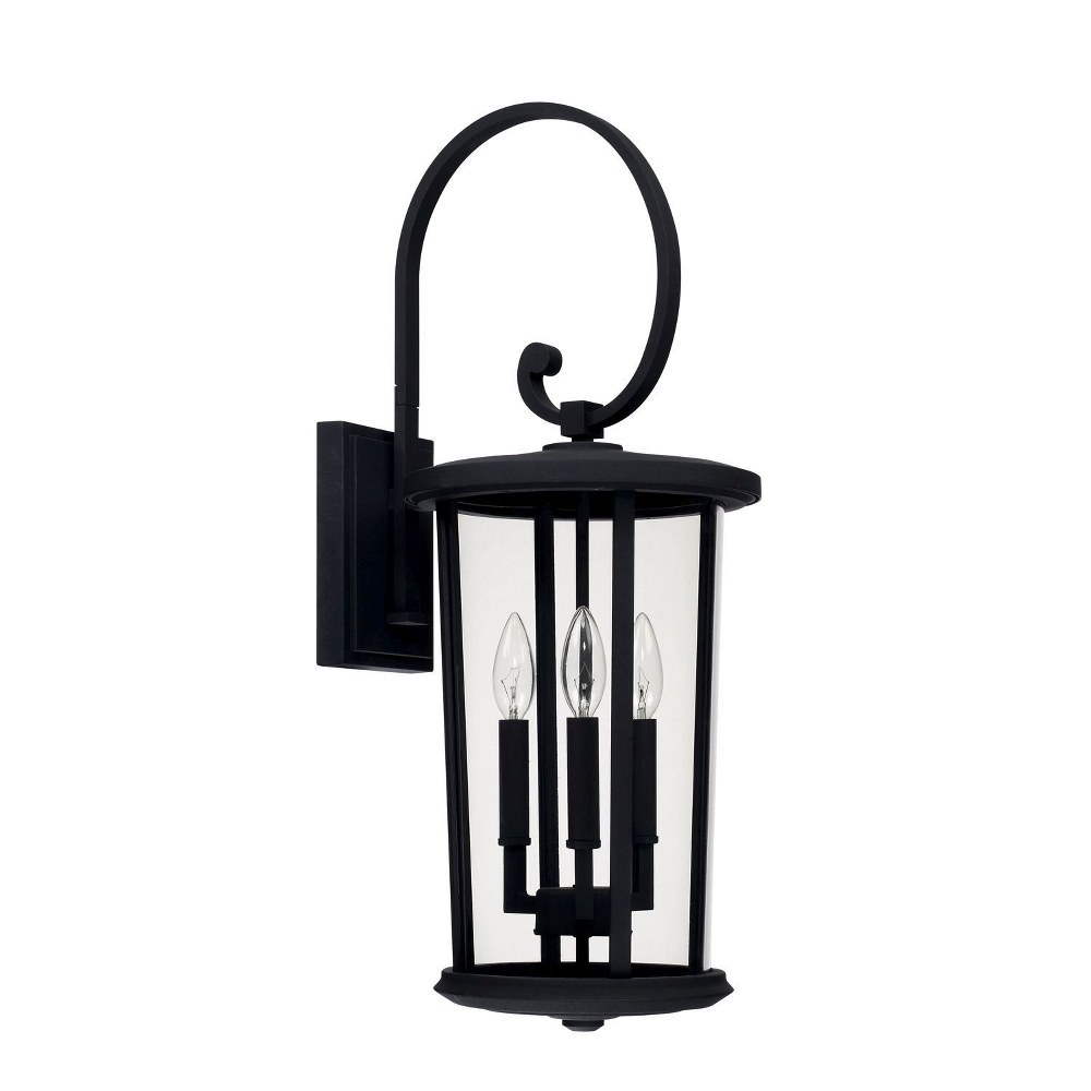 Capital Lighting-926731BK-Howell - 26.25 Inch Outdoor Wall Lantern Transitional Approved for Wet Locations Rain or Shine made for Coastal Environments Black  Oiled Bronze Finish with Clear Glass