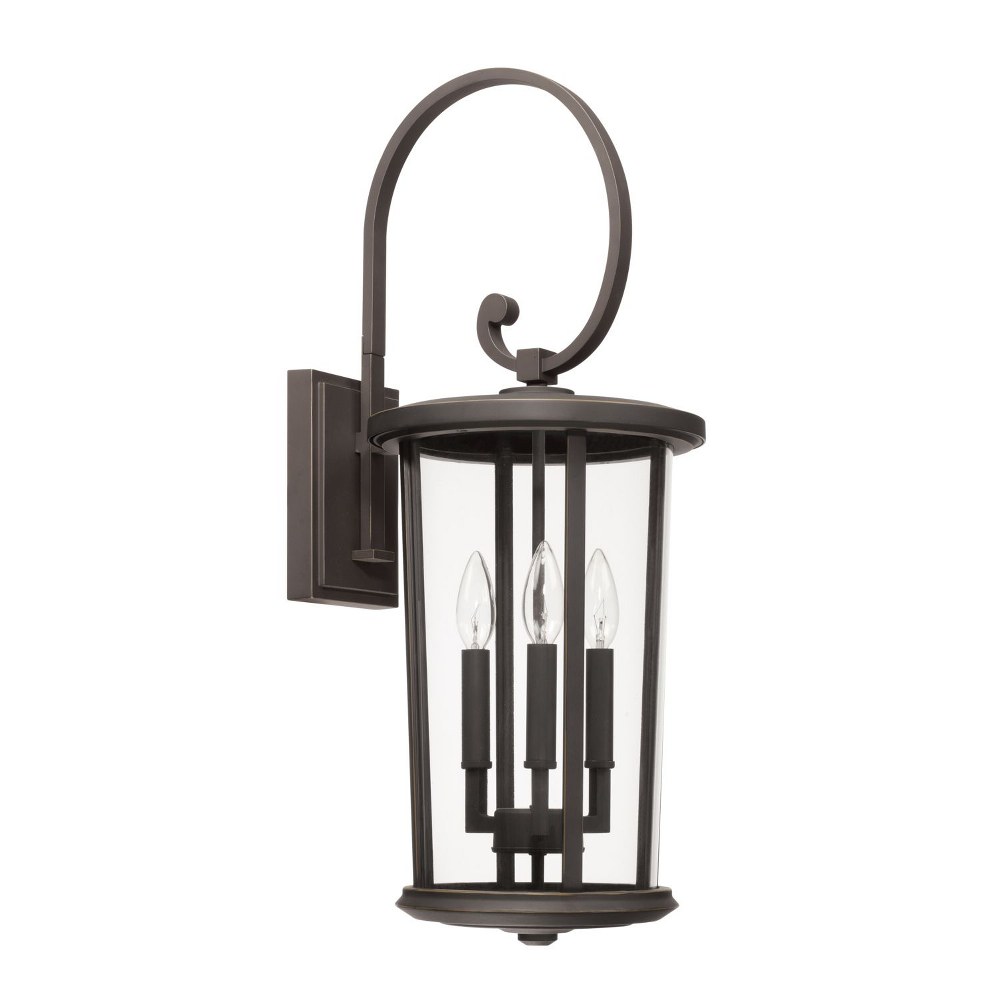 Capital Lighting-926731OZ-Howell - 26.25 Inch Outdoor Wall Lantern Transitional Approved for Wet Locations Rain or Shine made for Coastal Environments Oiled Bronze  Oiled Bronze Finish with Clear Glas