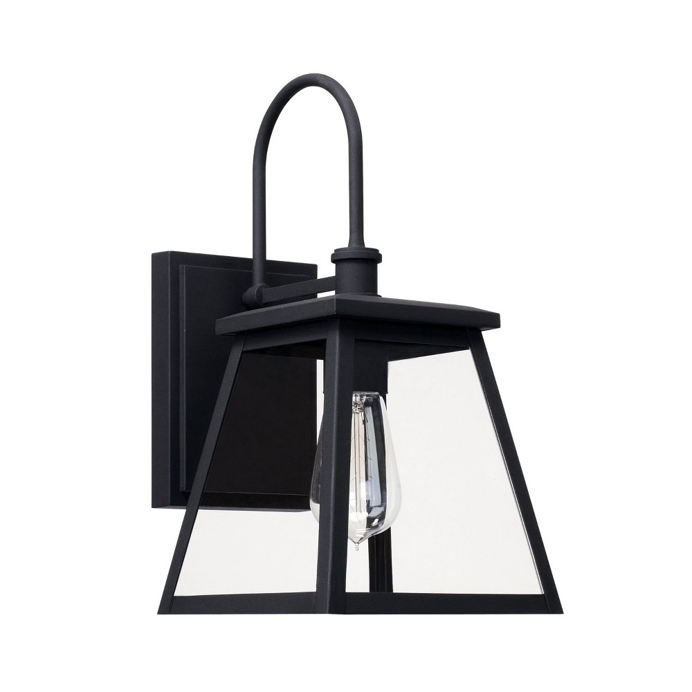 Capital Lighting-926811BK-Belmore - 14.5 Inch Outdoor Wall Lantern Transitional Approved for Wet Locations Rain or Shine made for Coastal Environments Black  Oiled Bronze Finish with Clear Glass