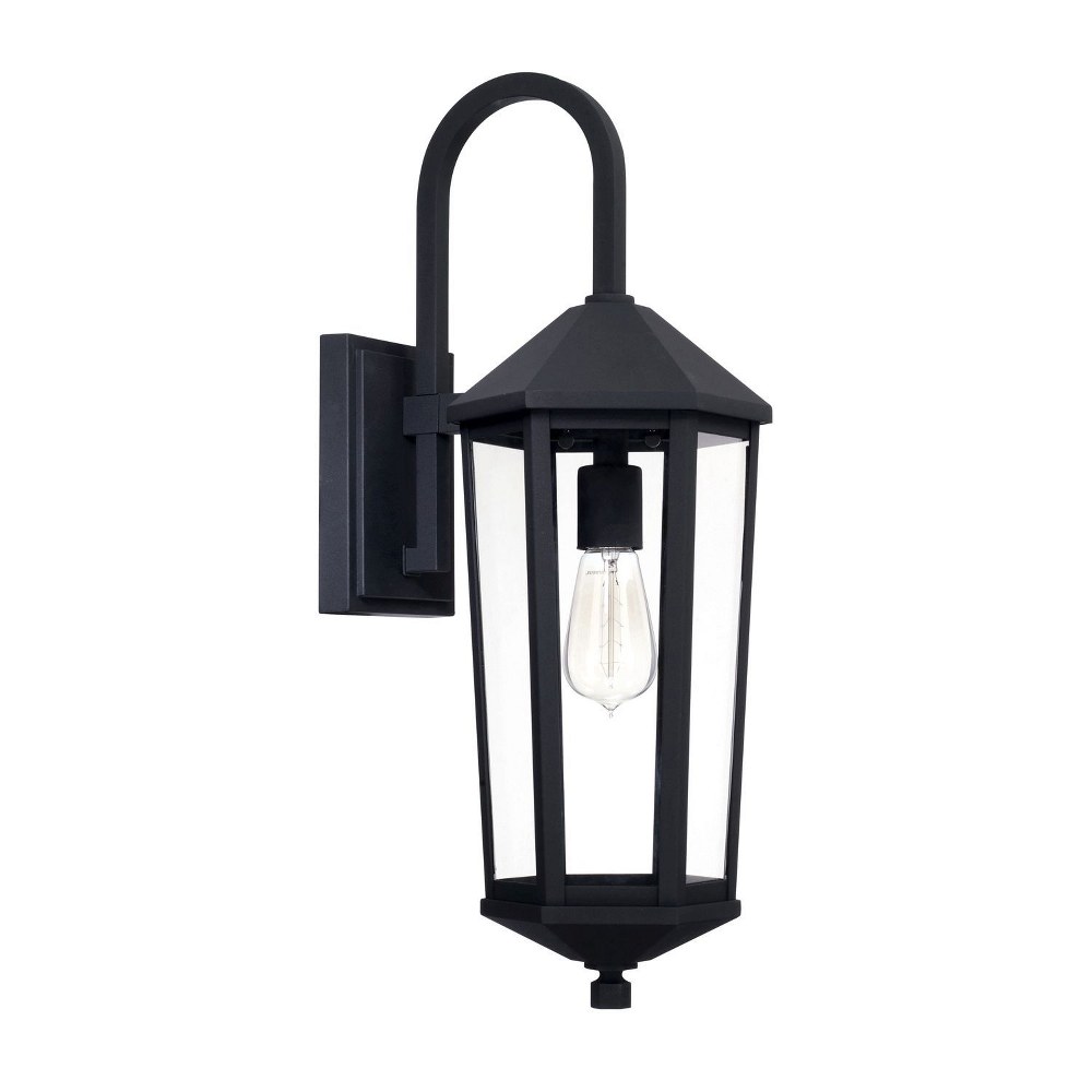 Capital Lighting-926911BK-Ellsworth - 23 Inch Outdoor Wall Lantern Approved for Wet Locations 8 high by 23 wide Rain or Shine made for Coastal Environments Black  Oiled Bronze Finish with Clear Glass