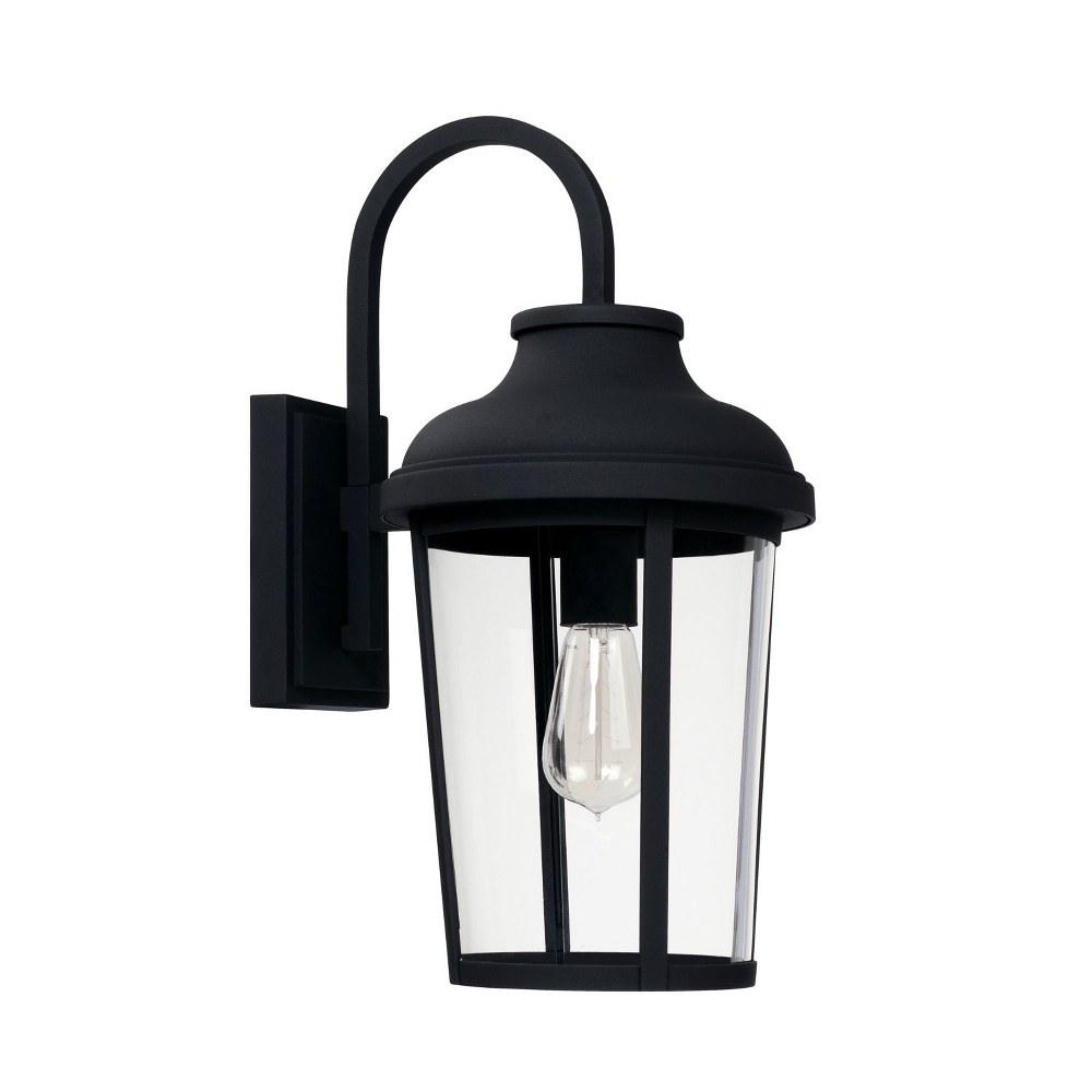 Capital Lighting-927011BK-Dunbar - 18.25 Inch Outdoor Wall Lantern Approved for Wet Locations 9 high by 18.25 wide Rain or Shine made for Coastal Environments Black  Oiled Bronze Finish with Clear Gla