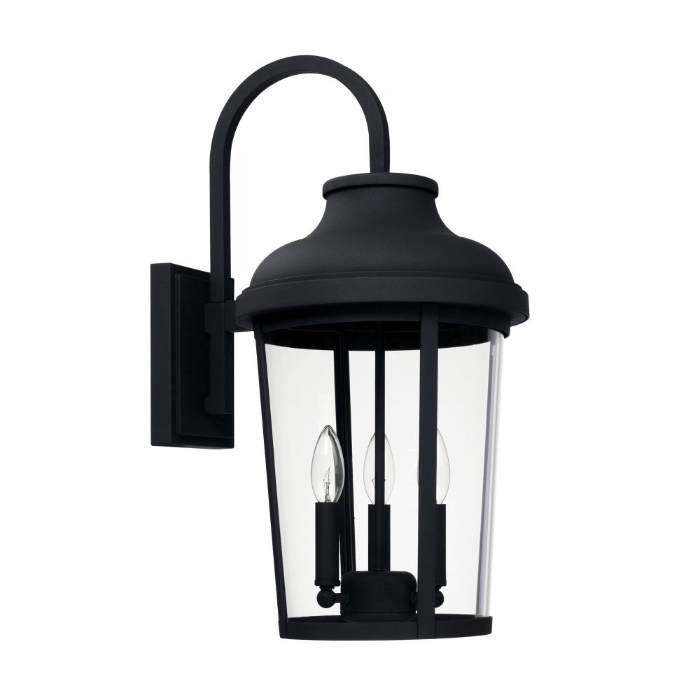 Capital Lighting-927031BK-Dunbar - 22.5 Inch Outdoor Wall Lantern Approved for Wet Locations 11 high by 22.5 wide Rain or Shine made for Coastal Environments Black  Oiled Bronze Finish with Clear Glas