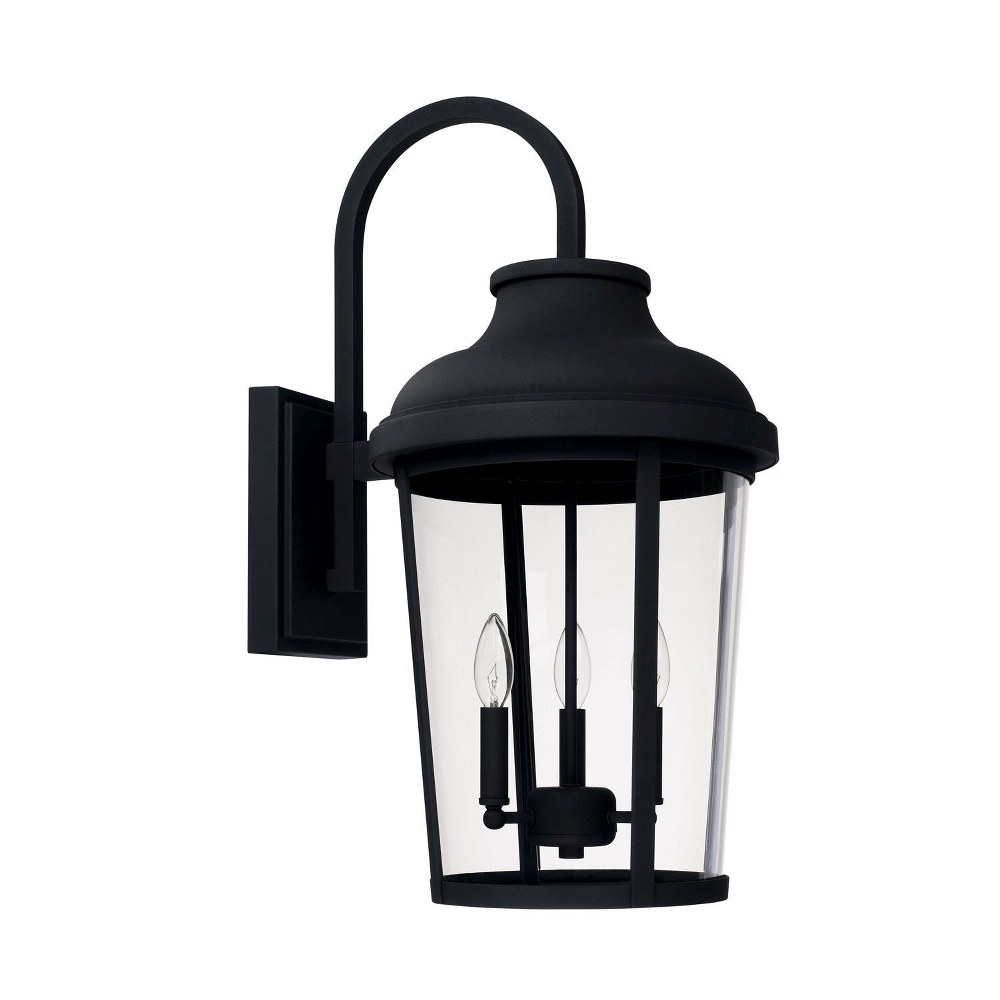 Capital Lighting-927032BK-Dunbar - 26.5 Inch Outdoor Wall Lantern Approved for Wet Locations 13 high by 26.5 wide Rain or Shine made for Coastal Environments Black  Oiled Bronze Finish with Clear Glas