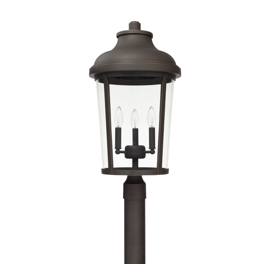 Capital Lighting-927034OZ-Dunbar - 3 Light Outdoor Post Lantern 13 high by 25.25 wide Rain or Shine made for Coastal Environments Oiled Bronze  Oiled Bronze Finish with Clear Glass