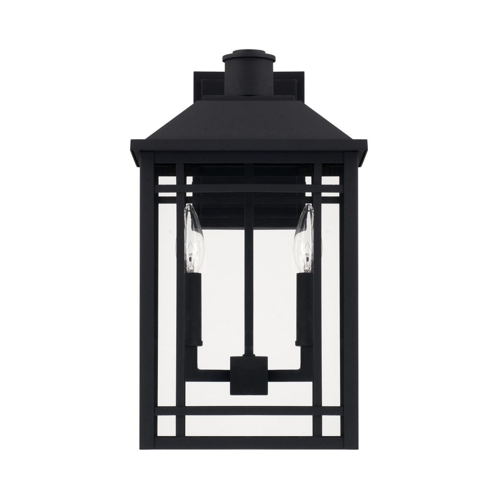 Capital Lighting-927121BK-Braden - 16.75 Inch Outdoor Wall Lantern Approved for Wet Locations 9.75 high by 16.75 wide Rain or Shine made for Coastal Environments Black  Oiled Bronze Finish with Clear 