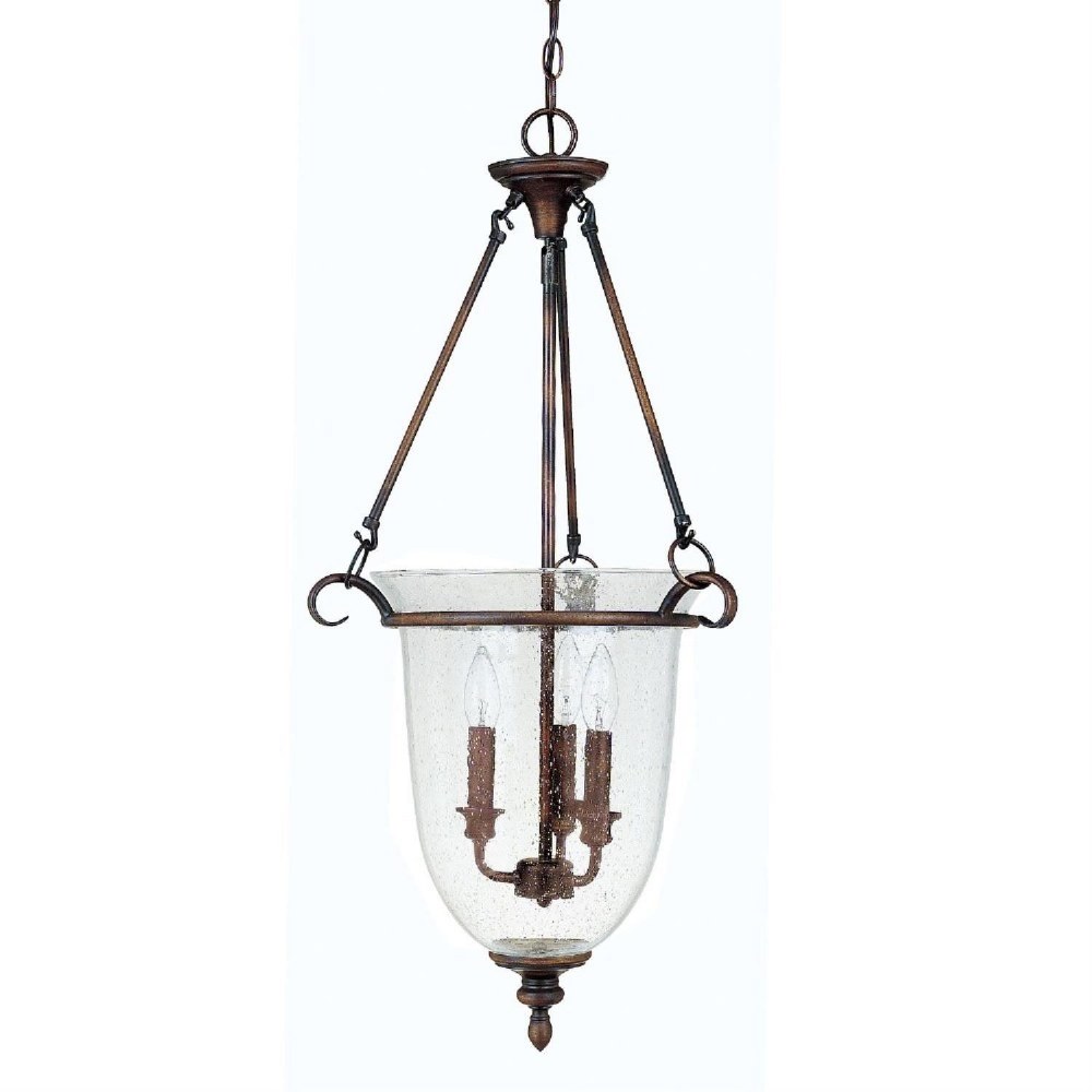 Capital Lighting-9310BB-3 Light Foyer - in Transitional style - 17 high by 31.5 wide Burnished Bronze  Burnished Bronze Finish with Seeded Glass