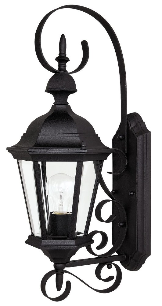 Capital Lighting-9721BK-Carriage House - 23 Inch 1 Light Outdoor Wall Mount - in Traditional style - 8 high by 23 wide   Black Finish with Clear Glass