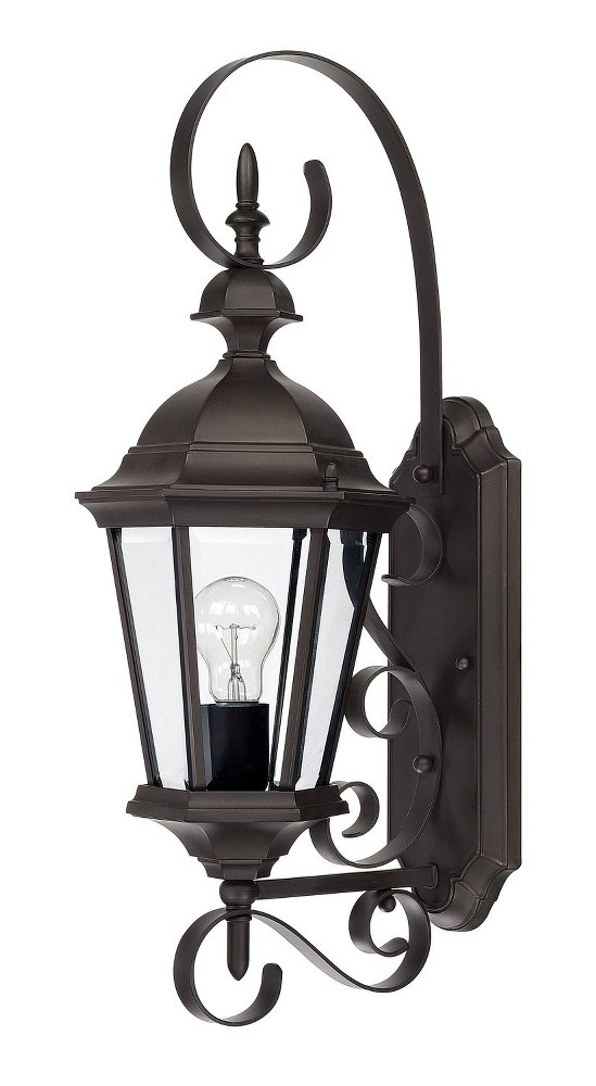Capital Lighting-9721OB-Carriage House - 23 Inch 1 Light Outdoor Wall Mount - in Traditional style - 8 high by 23 wide   Old Bronze Finish with Hammered Glass