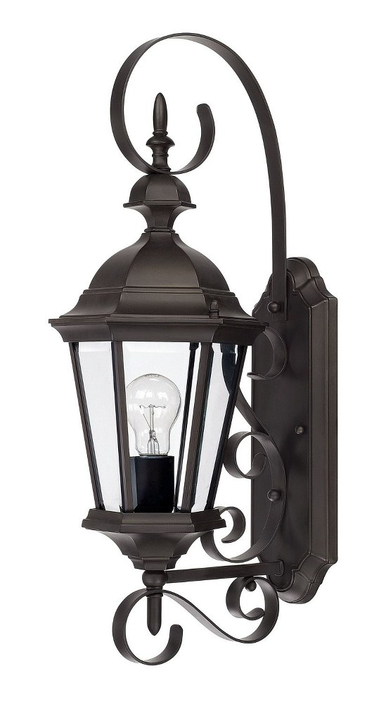 Capital Lighting-9721OB-Carriage House - 23 Inch 1 Light Outdoor Wall Mount - in Traditional style - 8 high by 23 wide Old Bronze  Old Bronze Finish with Hammered Glass