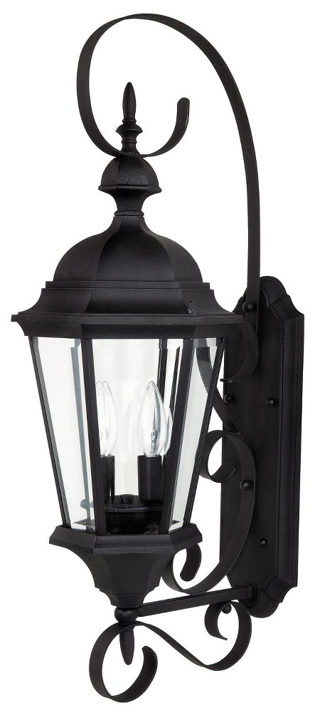 Capital Lighting-9722BK-Carriage House - 2 Light Outdoor Wall Mount - in Traditional style - 10 high by 27 wide   Black Finish with Clear Glass